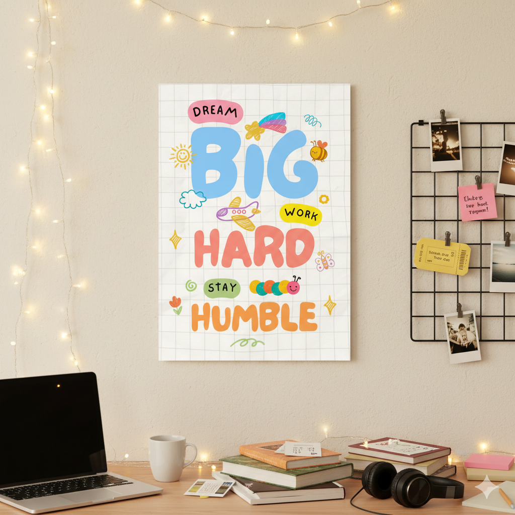 Dream Big Work Hard Stay Humble | Poster