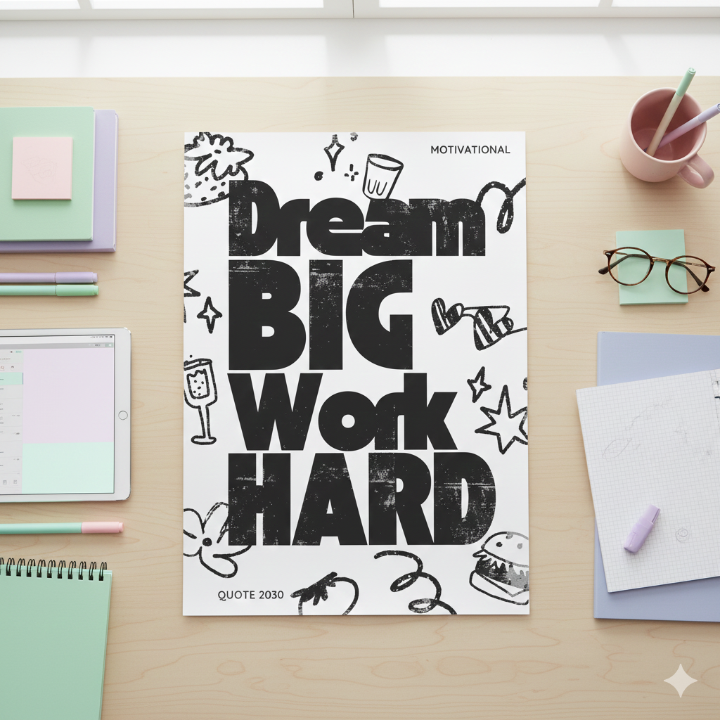 Dream Big Work Hard | Poster